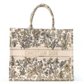 Canvas Embroidered Large Dioriviera Toile De Jouy Book Tote Gold