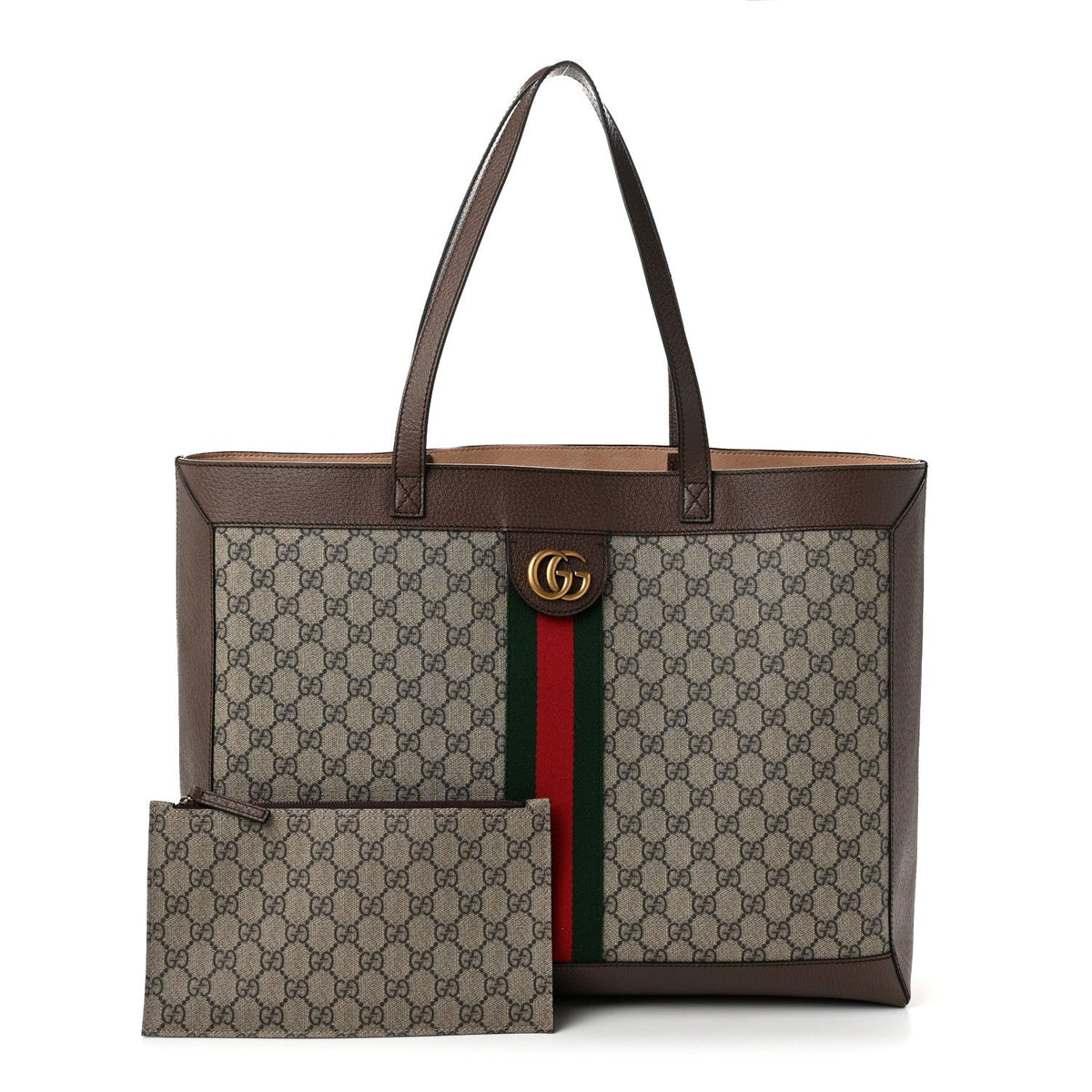 GG Supreme Monogram Web Ophidia Tote Brown