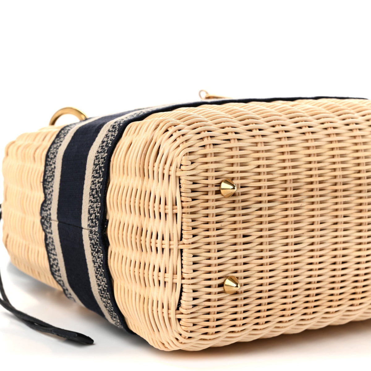 Wicker Oblique Medium Lady Dior Bag Blue