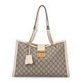 GG Supreme Monogram Medium Padlock Tote White