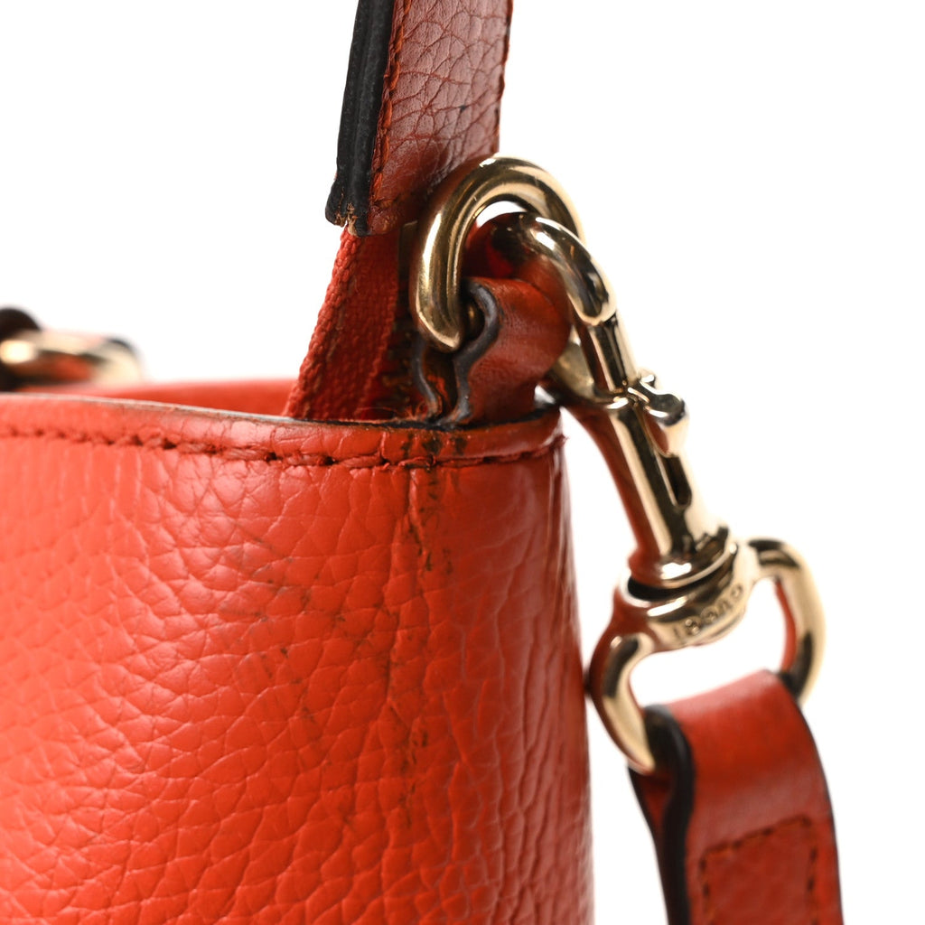 Pebbled Calfskin Small Soho Top Handle Bag Sun Orange