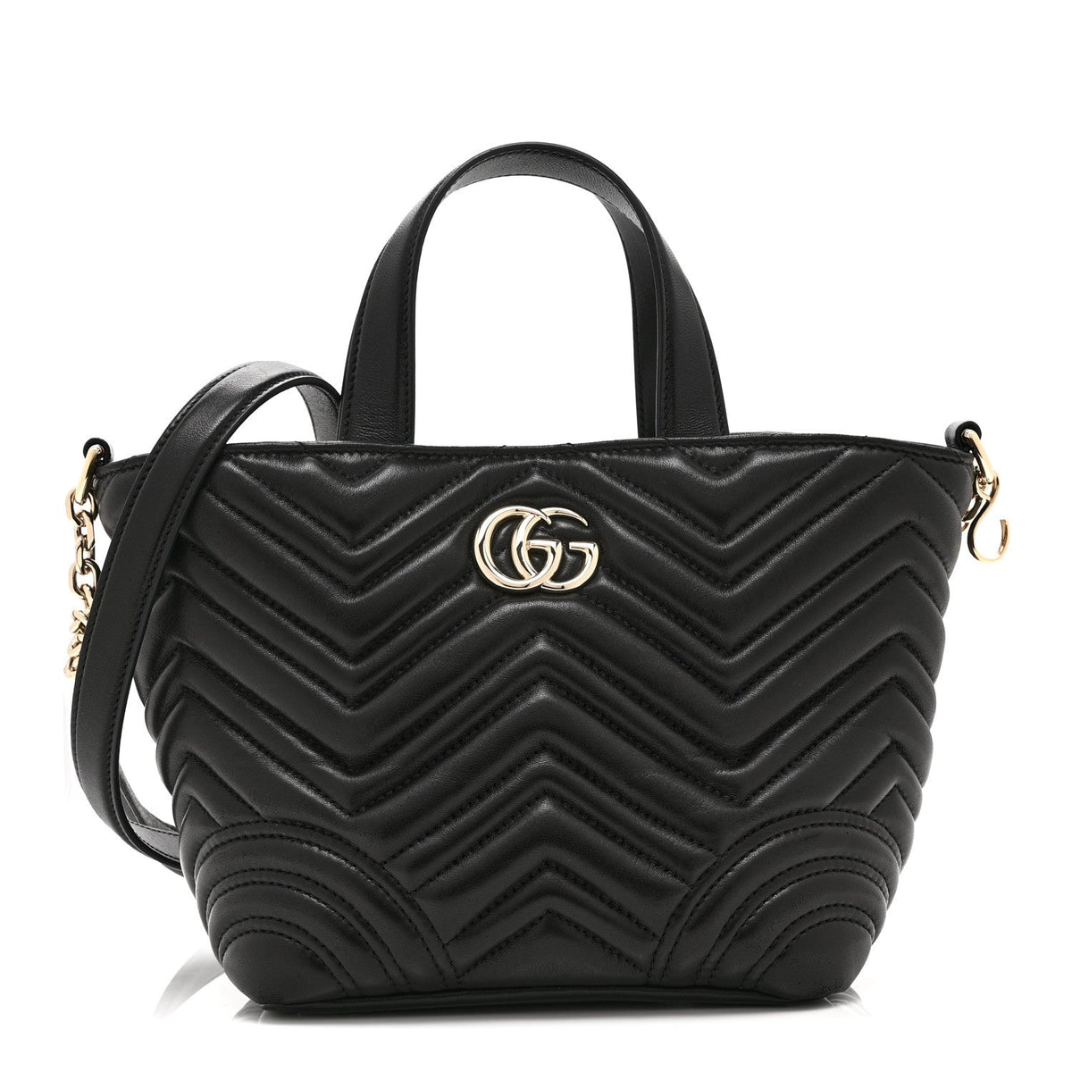 Lambskin Matelasse Small GG Marmont Betty Tote Bag Black