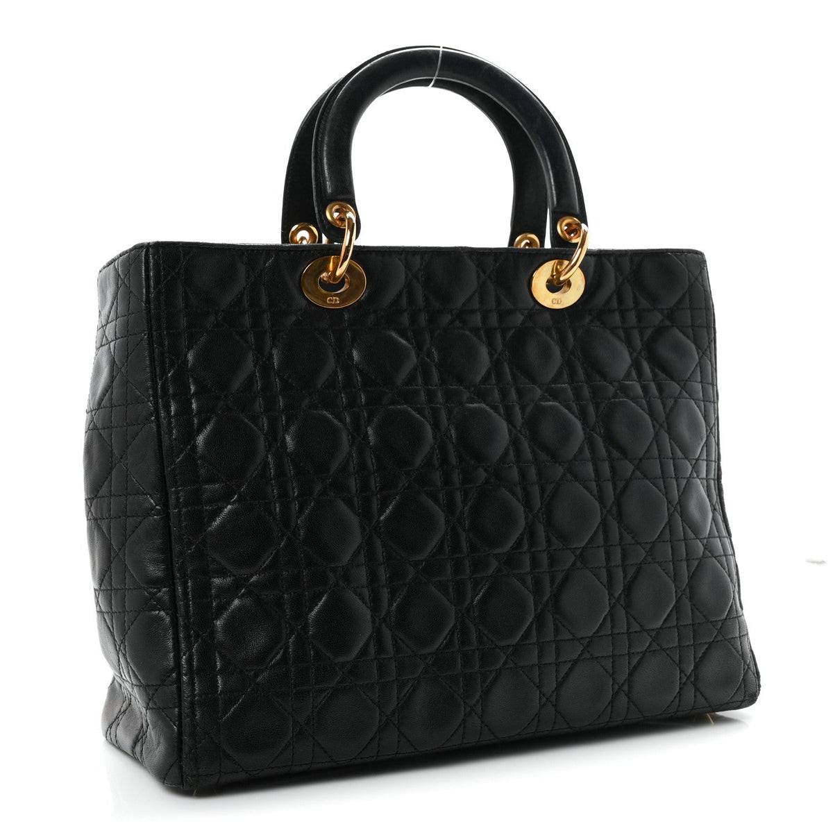 Lambskin Cannage Large Lady Dior Black