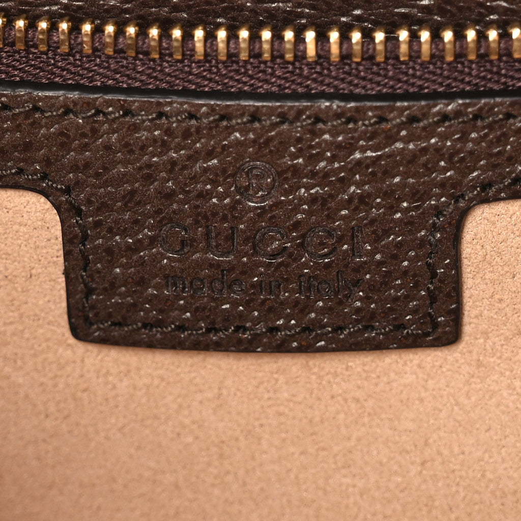 GG Supreme Monogram Medium Ophidia Shopping Tote Brown