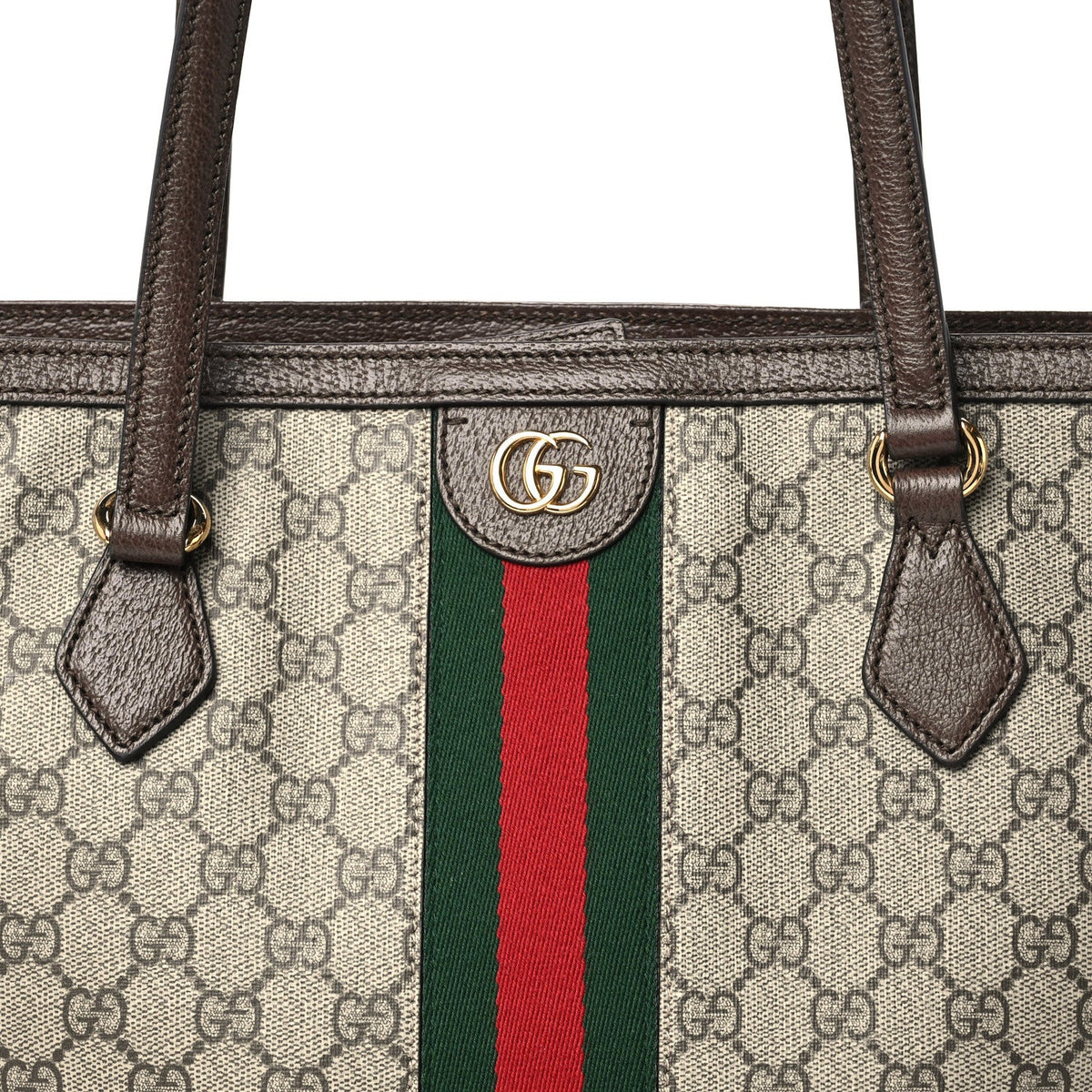 GG Supreme Monogram Medium Ophidia Shopping Tote Brown