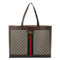 GG Supreme Monogram Web Ophidia Tote Brown