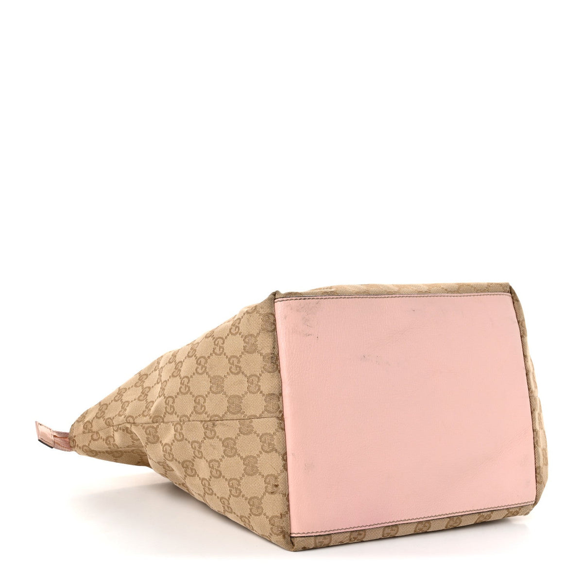 GG Monogram Medium Web Handle Bucket Tote Pink Blue