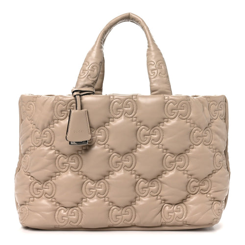 Calfskin GG Matelasse Large Tote Beige