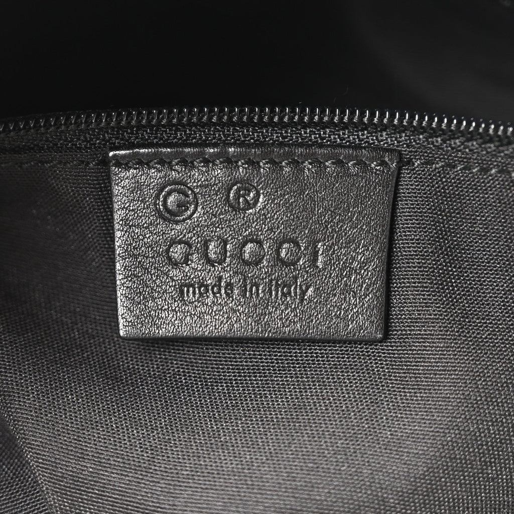 Guccissima Large GG Charm Convertible Dome Satchel Black