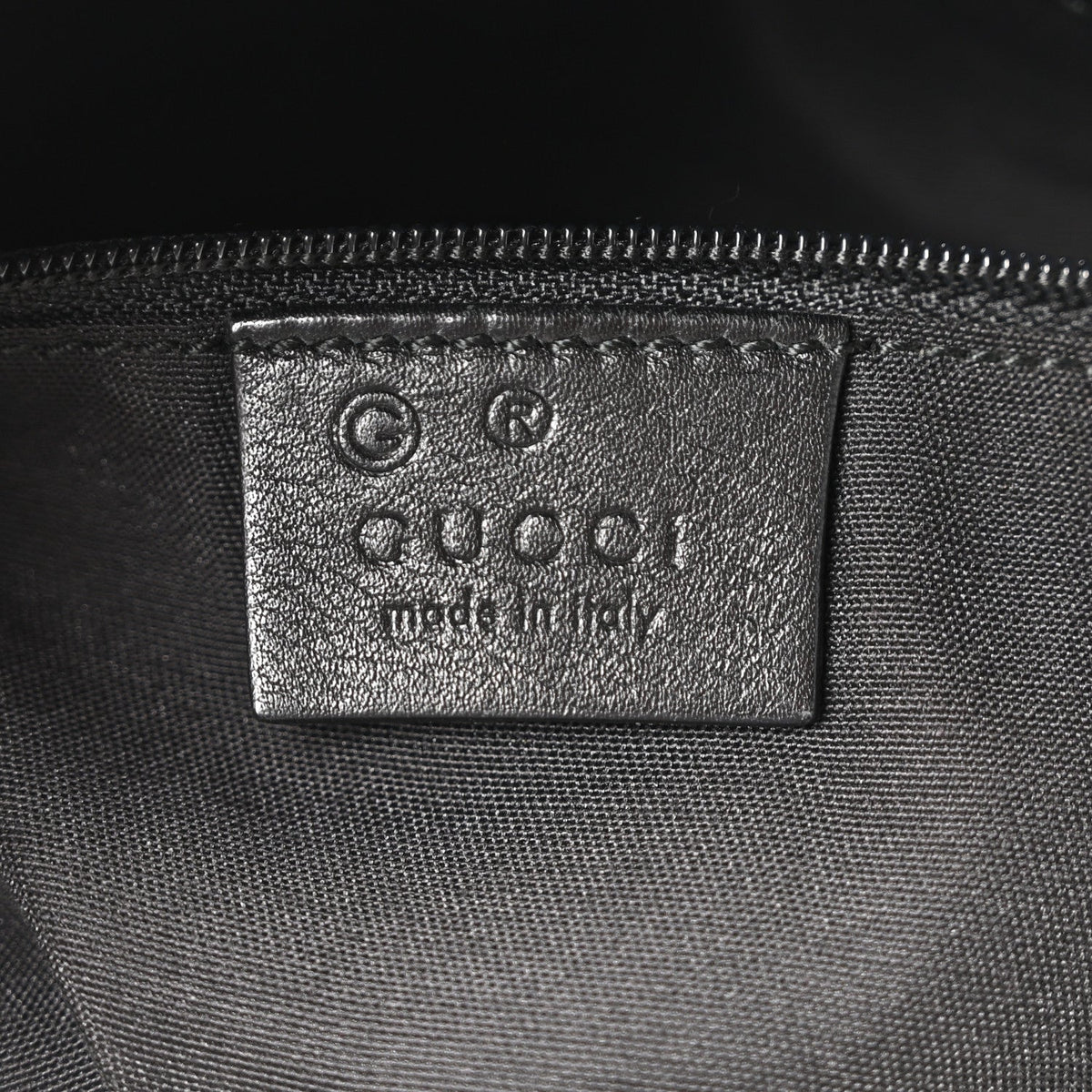 Guccissima Large GG Charm Convertible Dome Satchel Black