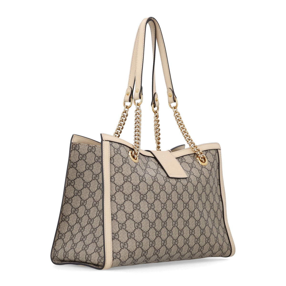 GG Supreme Monogram Medium Padlock Tote White