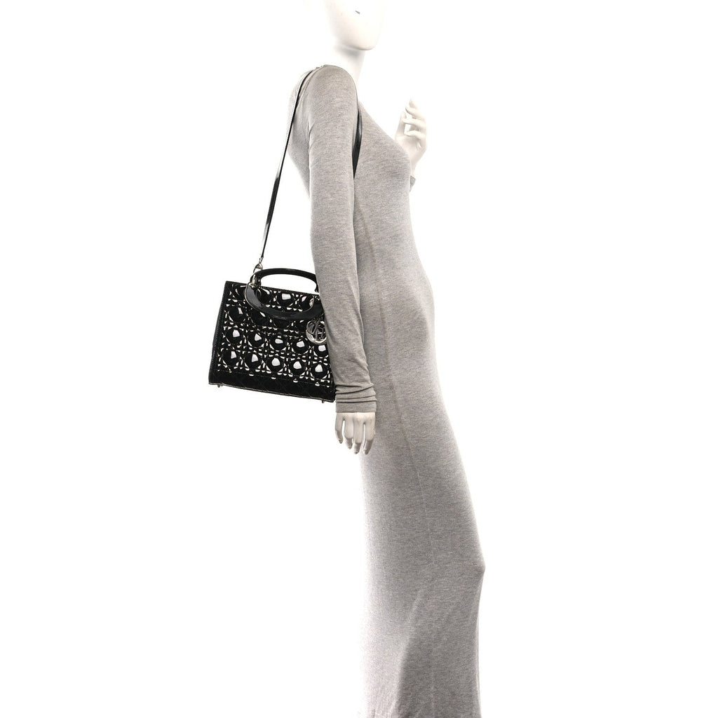 Patent Cannage Medium Lady Dior Black