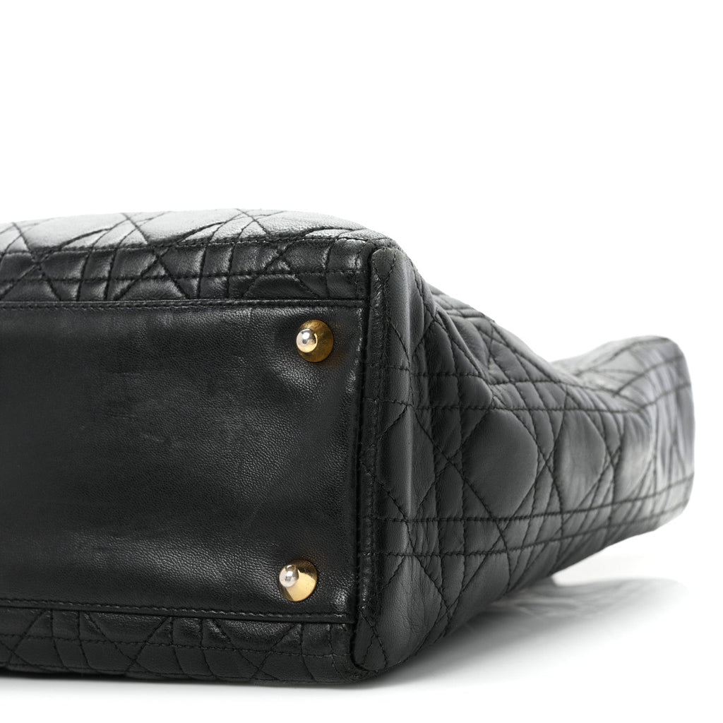 Lambskin Cannage Large Lady Dior Black