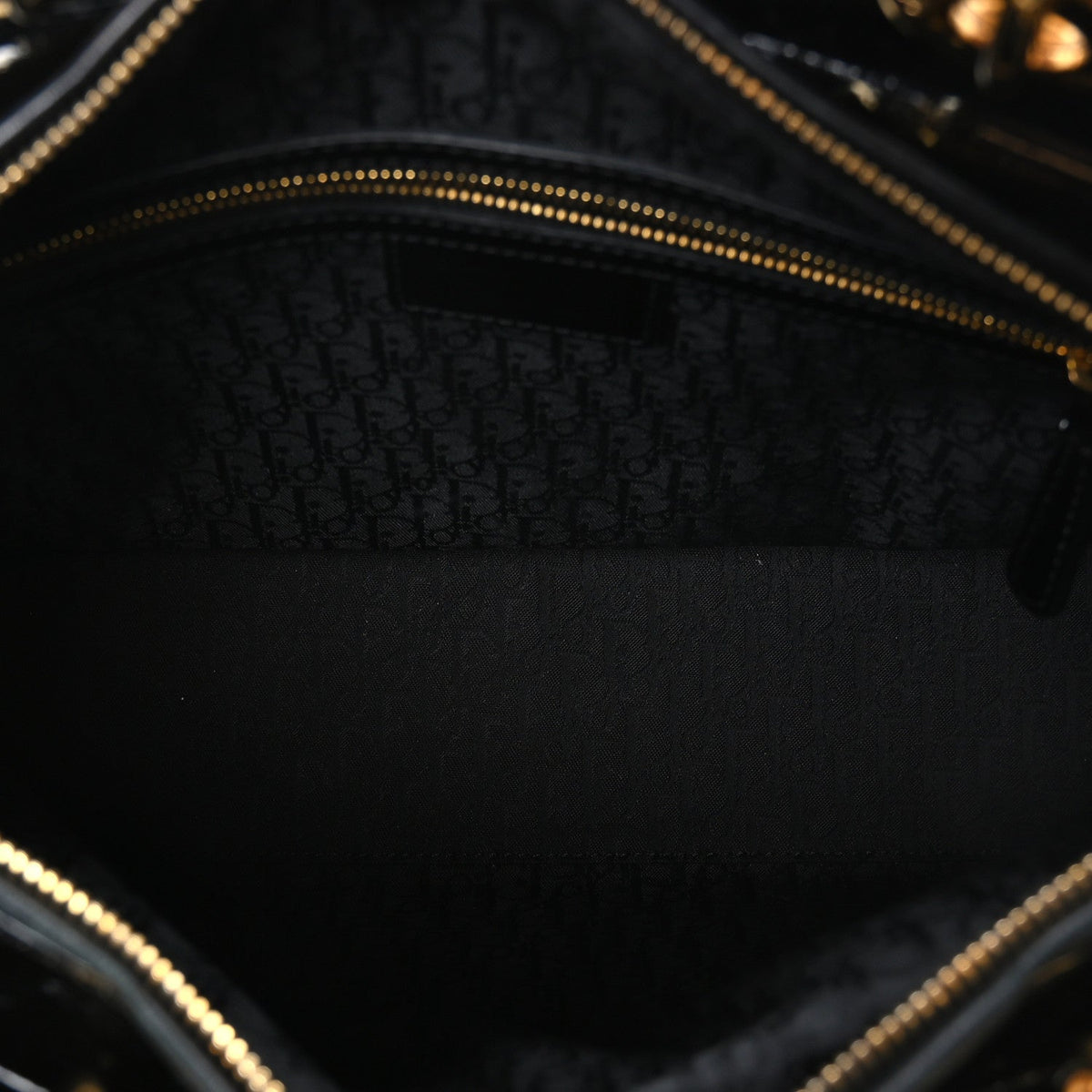 Patent Cannage Large Lady Dior Black