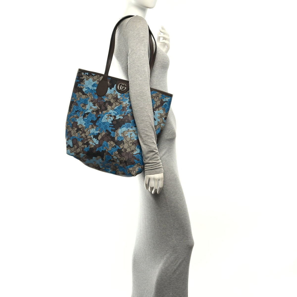 Supreme Monogram Camouflage Print Medium Tote  Beige Ebony New Acero Blue