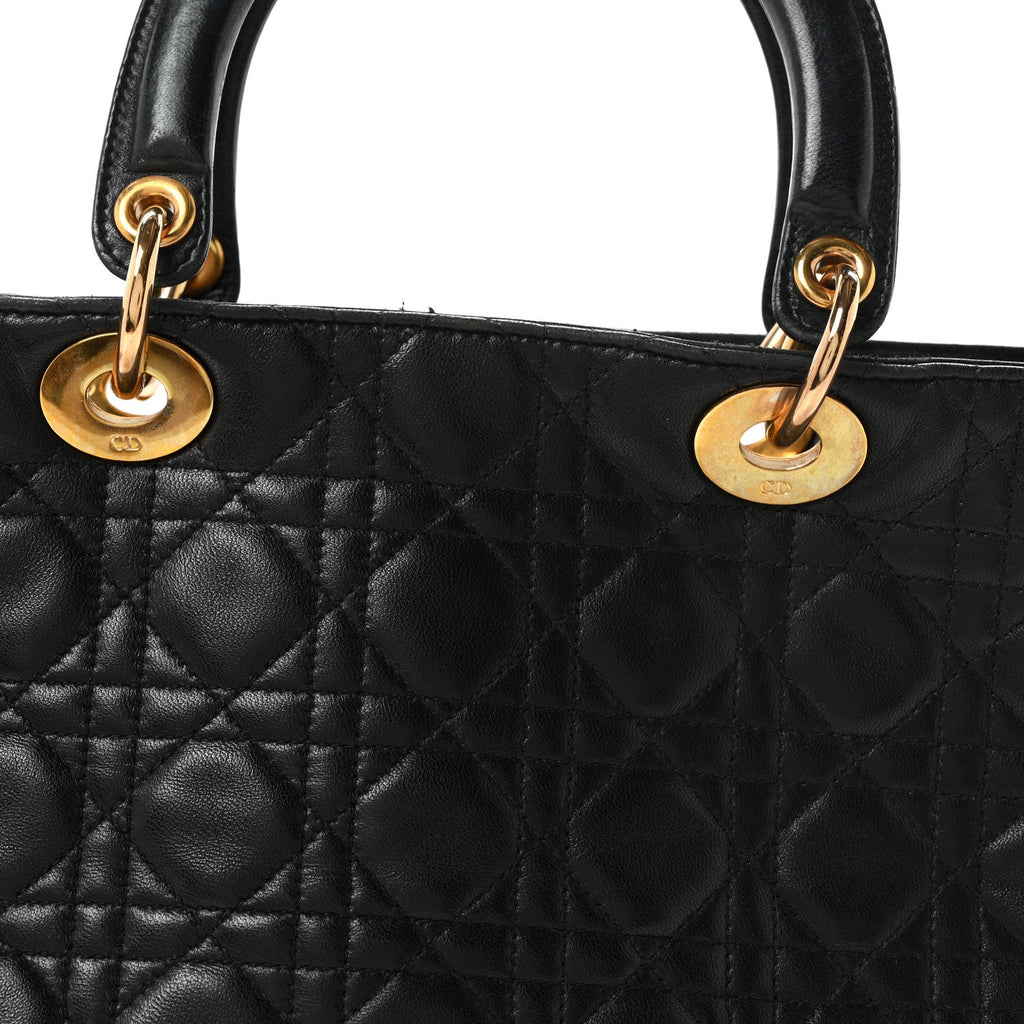 Lambskin Cannage Large Lady Dior Black