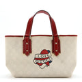 GG Plus Monogram Small Jolicoeur Tattoo Heart Tote Off White Red
