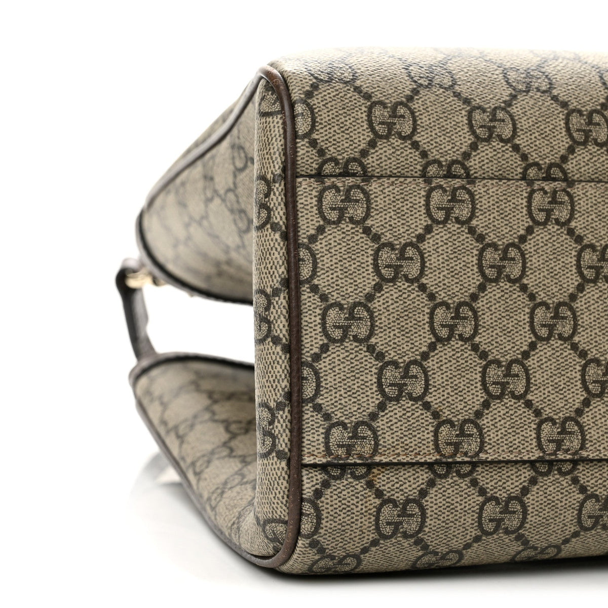 GG Supreme Monogram Web Medium Ophidia Tote Bag Brown
