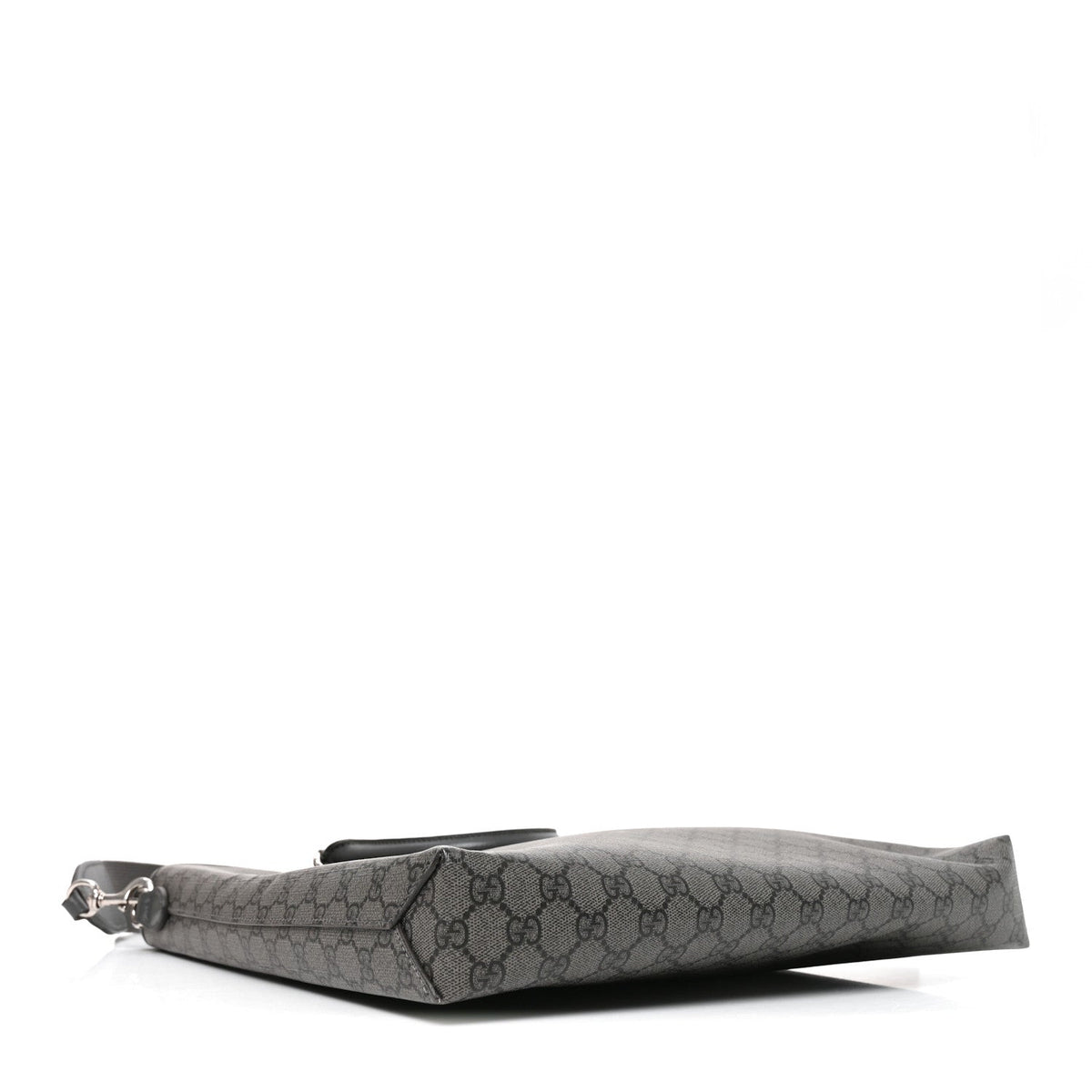 GG Supreme Monogram Textured Dollar Calfskin Ophidia Tote Grey Black Graphite Grey