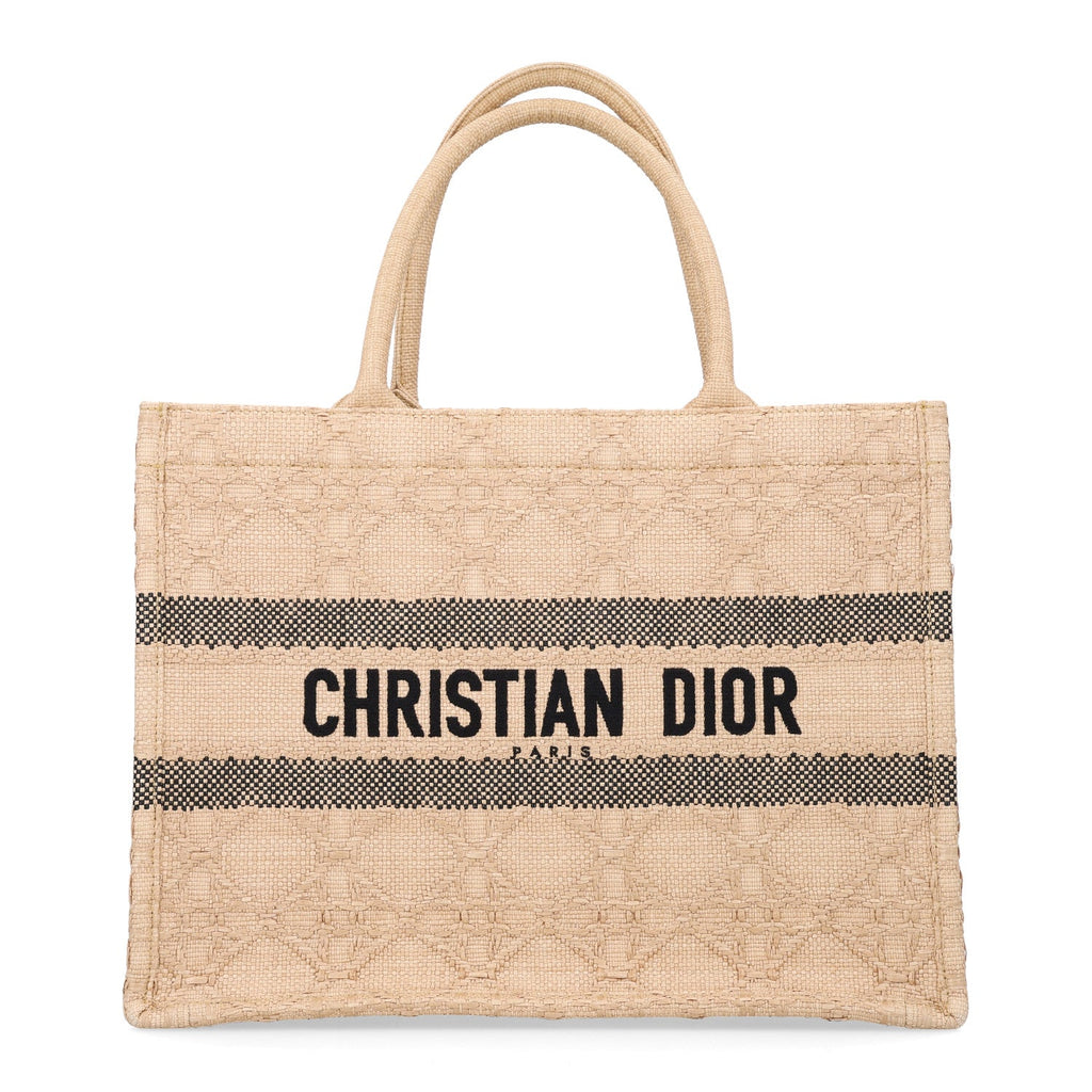 Raffia Cannage Medium Book Tote Natural