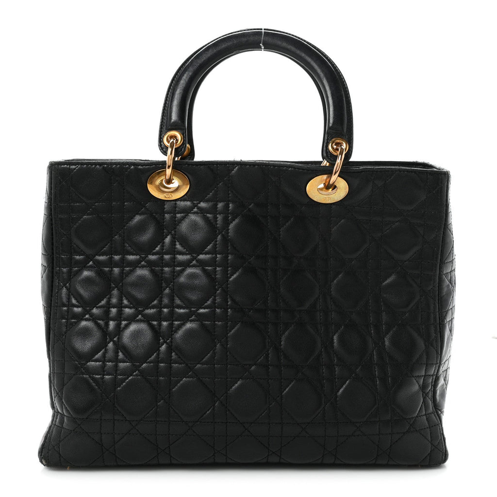 Lambskin Cannage Large Lady Dior Black