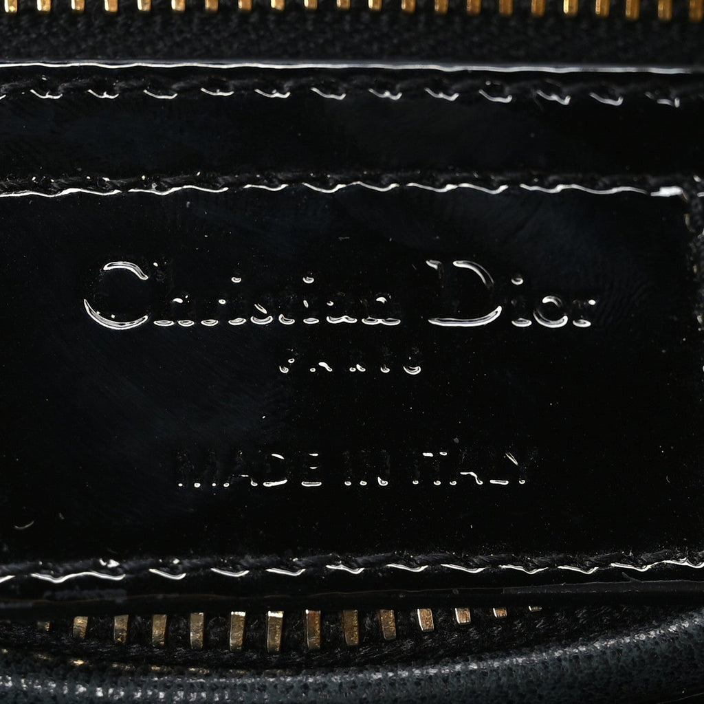 Patent Cannage Large Lady Dior Black