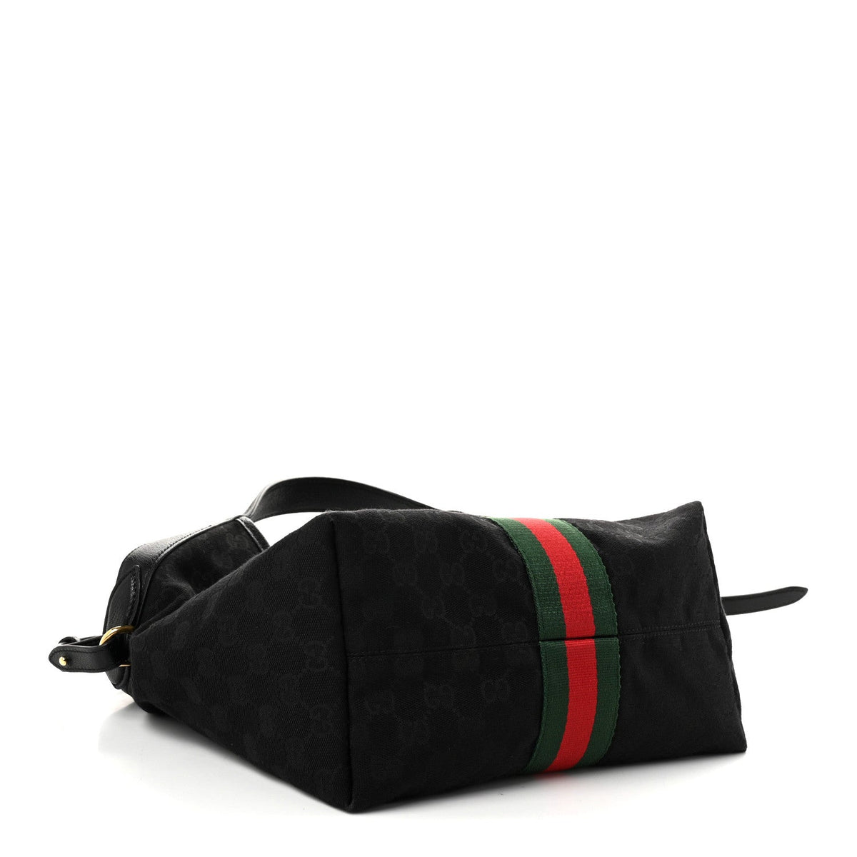 Denim GG Monogram Web Small Giglio Tote Black