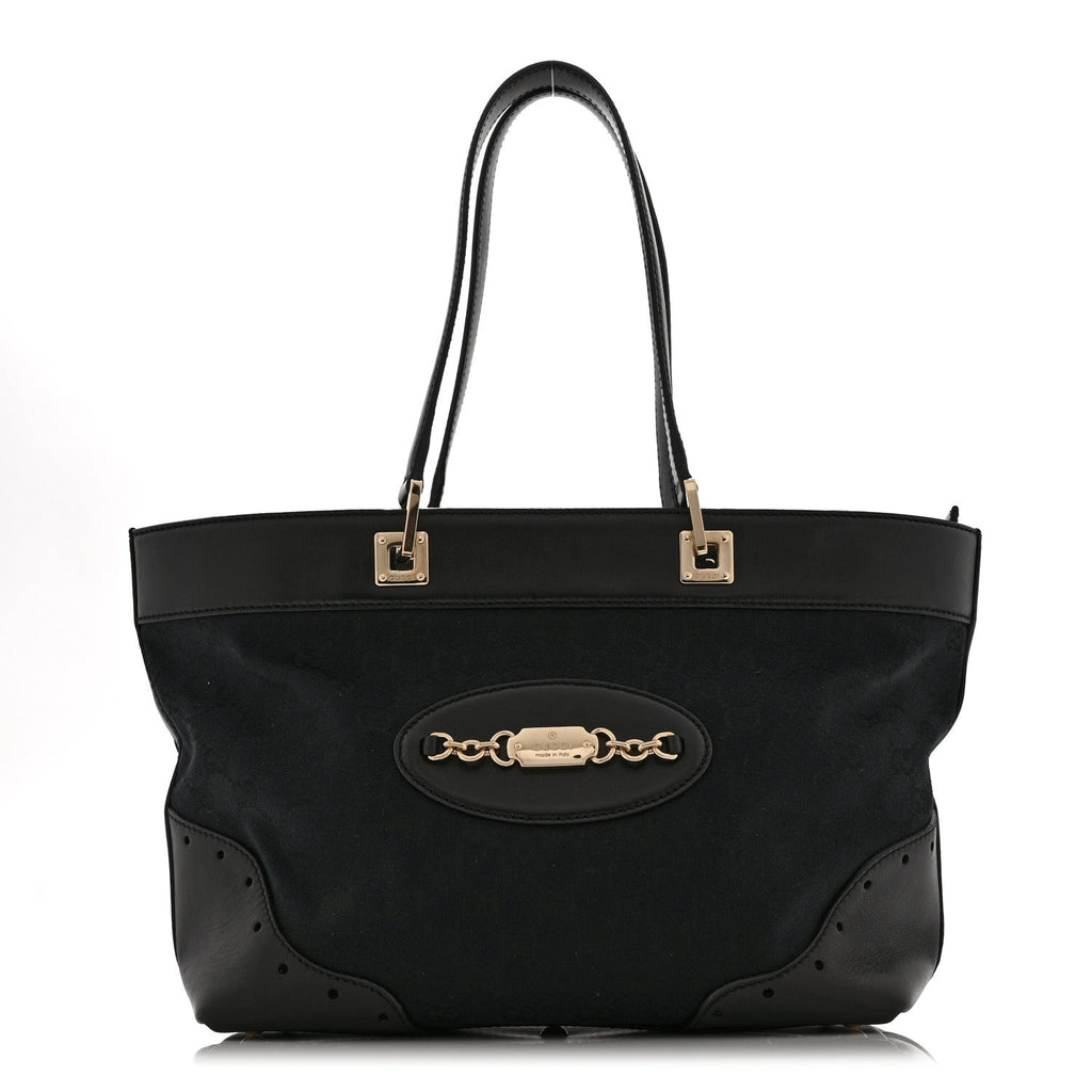 Monogram Large Punch Tote Black