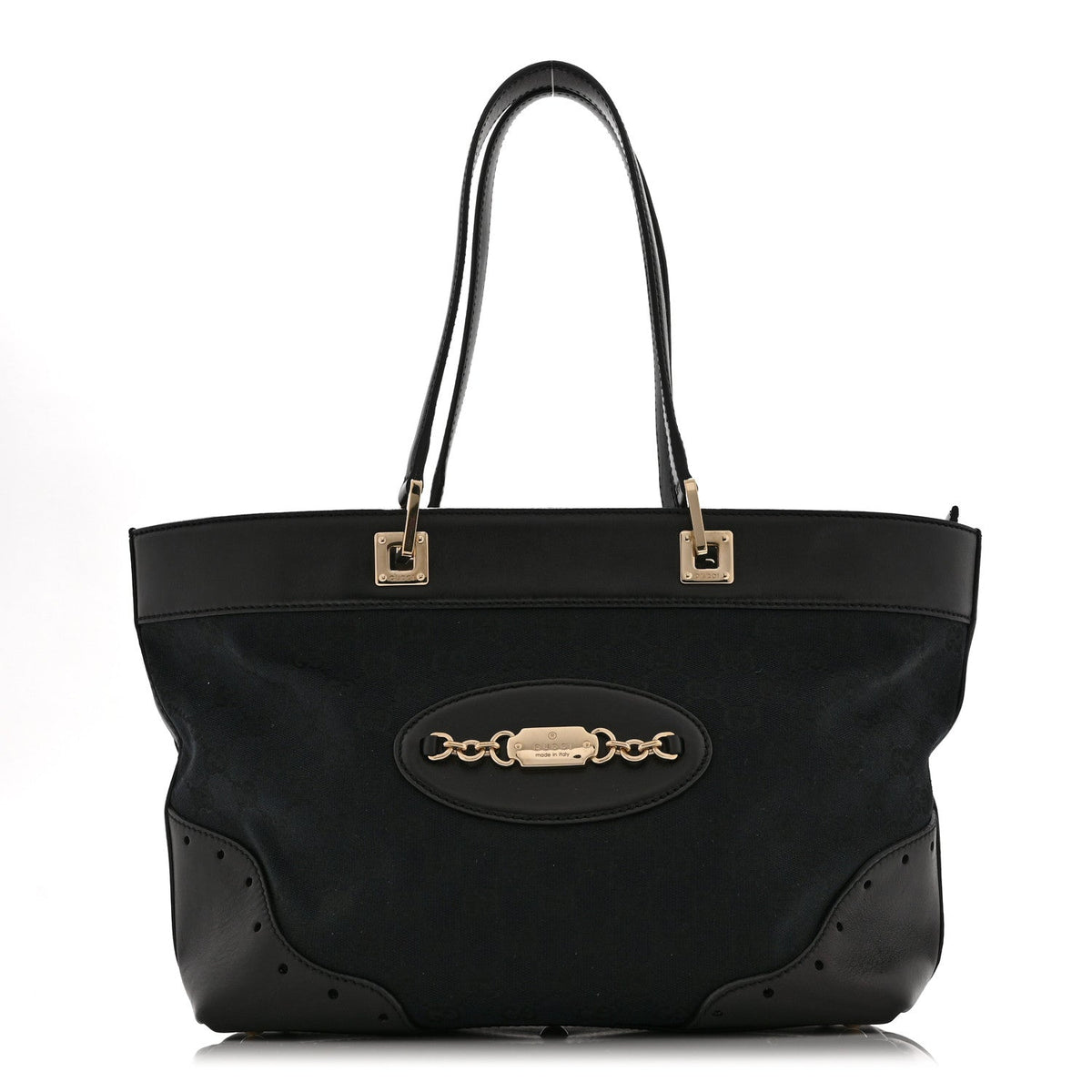 Monogram Large Punch Tote Black