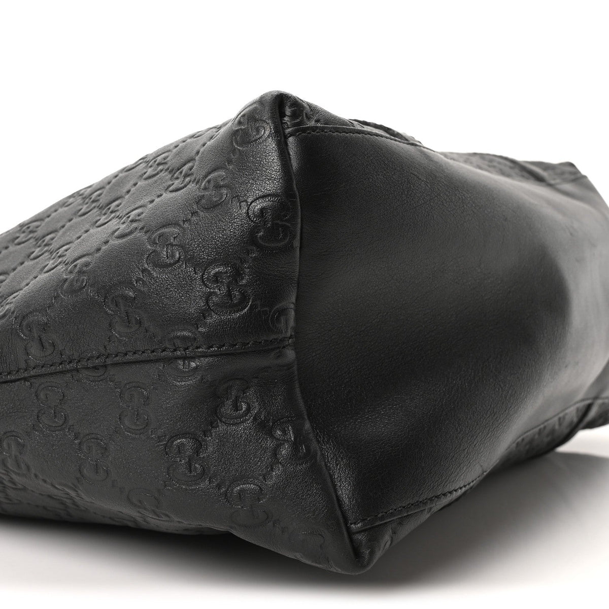 Guccissima Large GG Charm Convertible Dome Satchel Black
