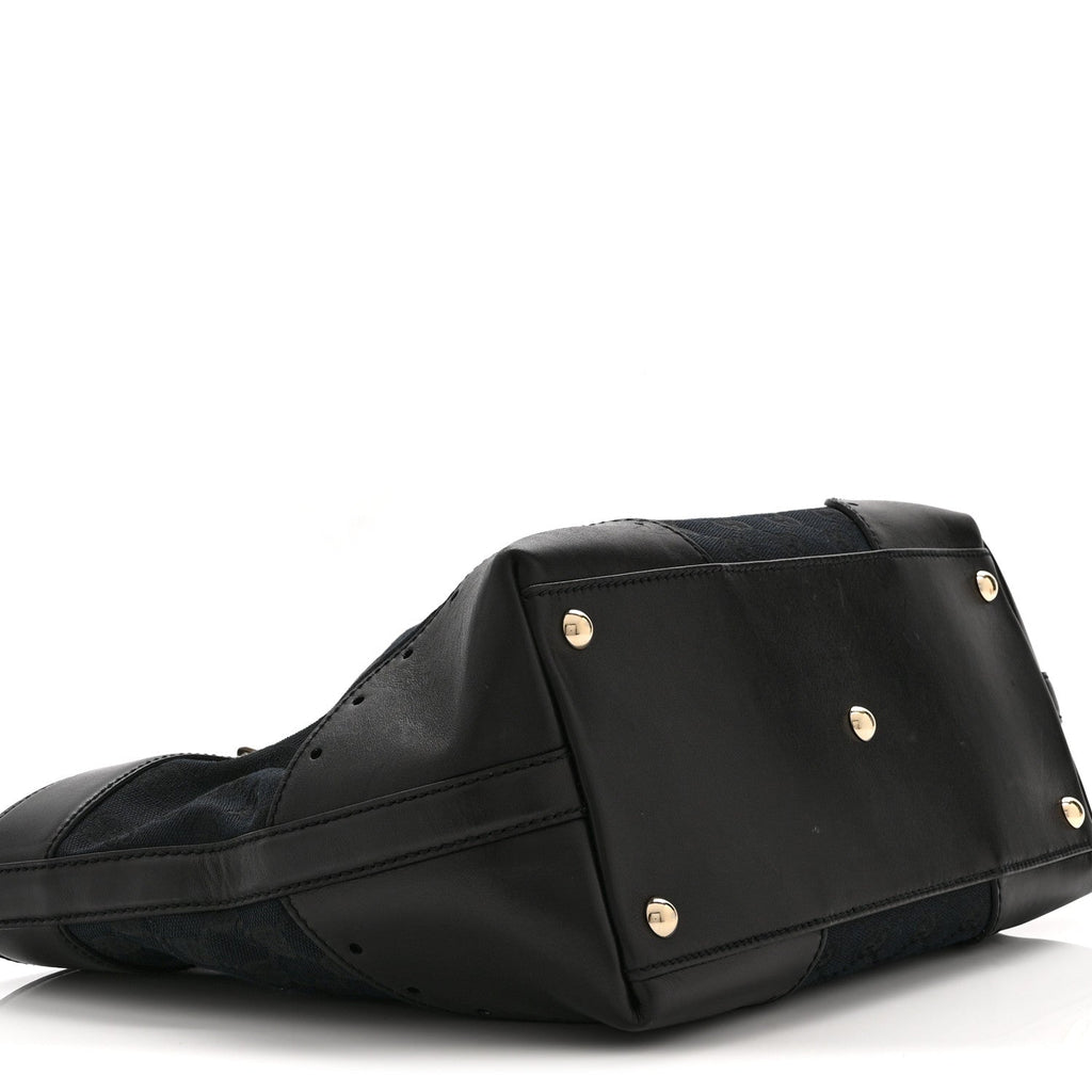 Monogram Large Punch Tote Black