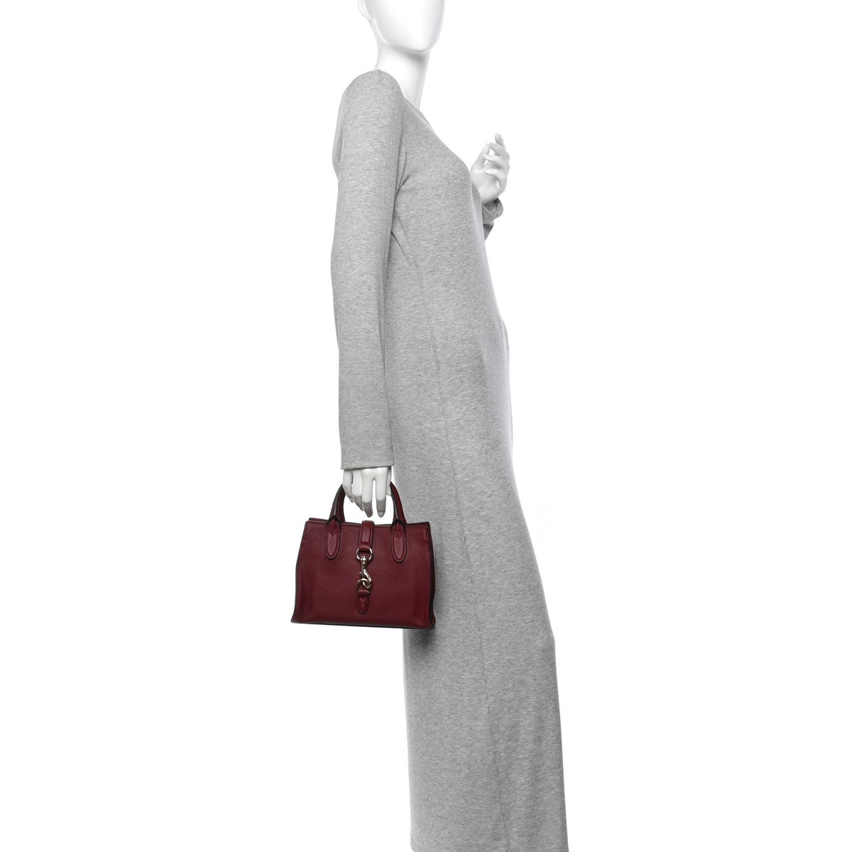 Pebbled Calfskin Small Jackie Tote Ancora Red