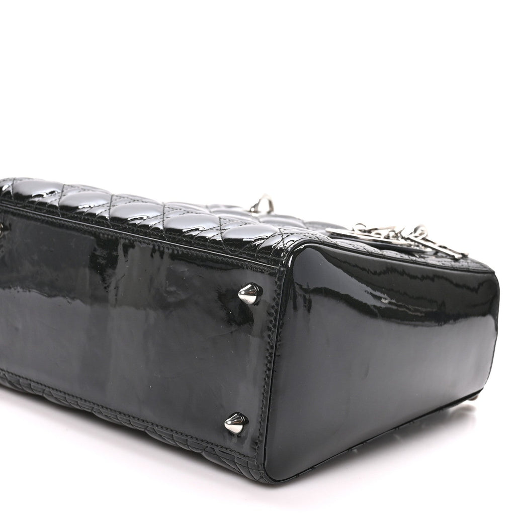 Patent Cannage Medium Lady Dior Black