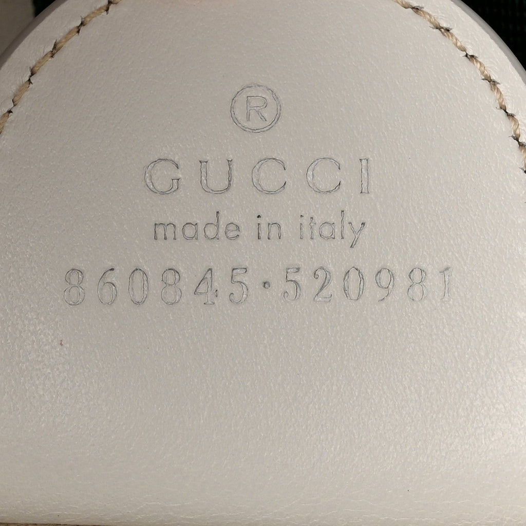 Calfskin Perforated GG Web Small Giglio Tote White