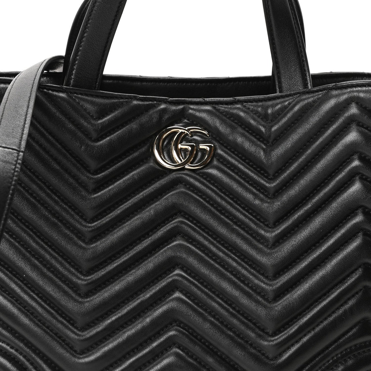 Lambskin Matelasse Medium GG Betty Tote Bag Black