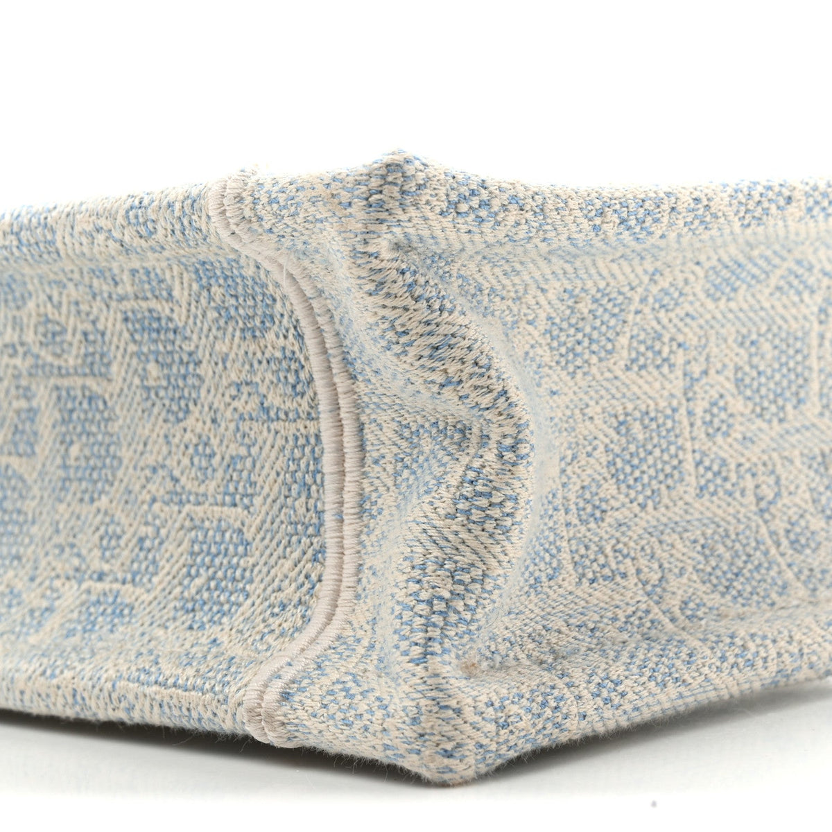 Washed Embroidery Oblique Lace Dior Medallion Mini Book Tote With Strap Celeste Blue Ecru