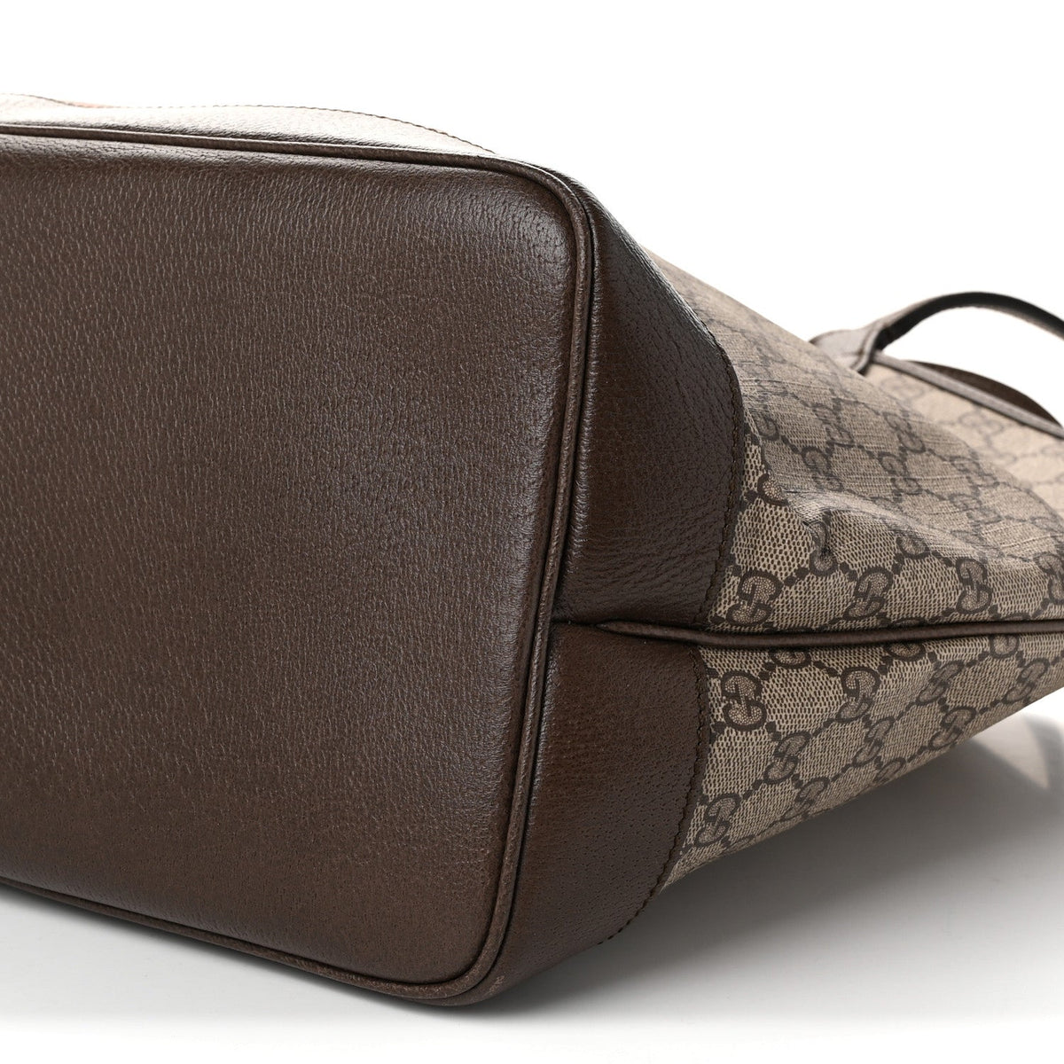 GG Supreme Monogram Textured Dollar Calfskin Web Large Ophidia Tote Beige Ebony New Acero