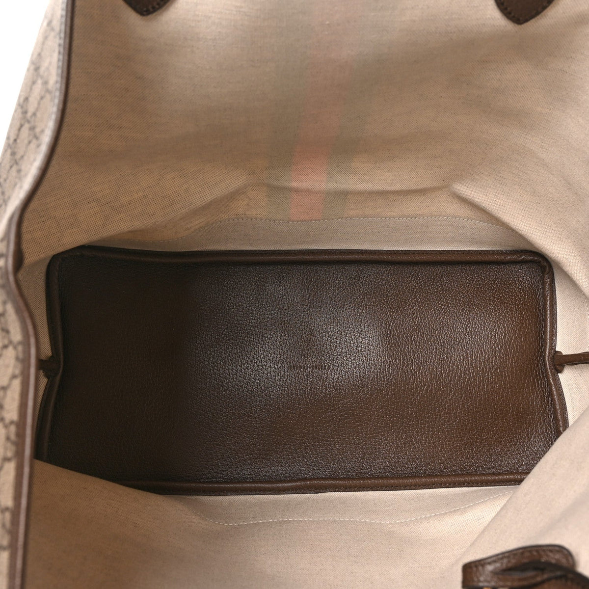 GG Supreme Monogram Textured Dollar Calfskin Web Large Ophidia Tote Beige Ebony New Acero