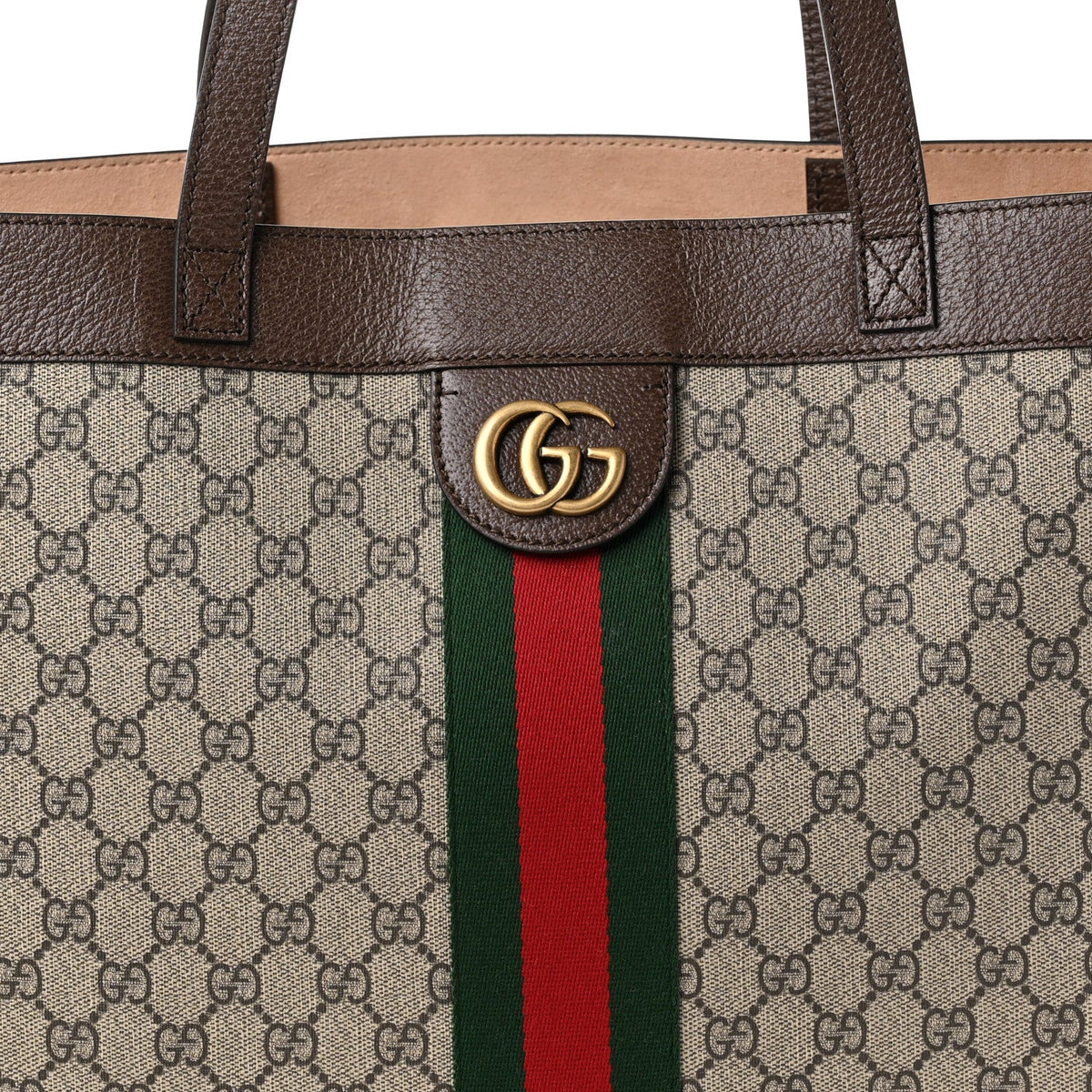 GG Supreme Monogram Web Ophidia Tote Brown