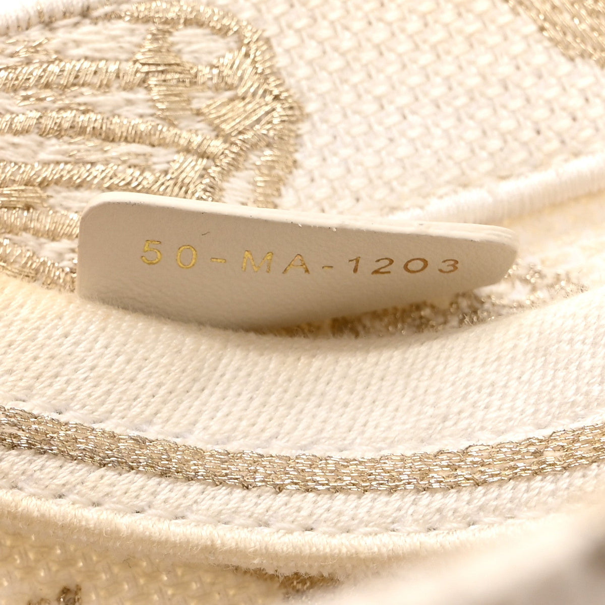 Canvas Embroidered Butterfly Bandana Print Hat Basket  White Gold