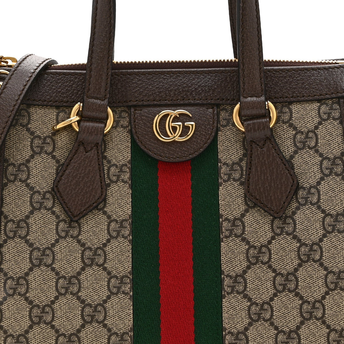 GG Supreme Monogram Small Ophidia Tote Bag Brown