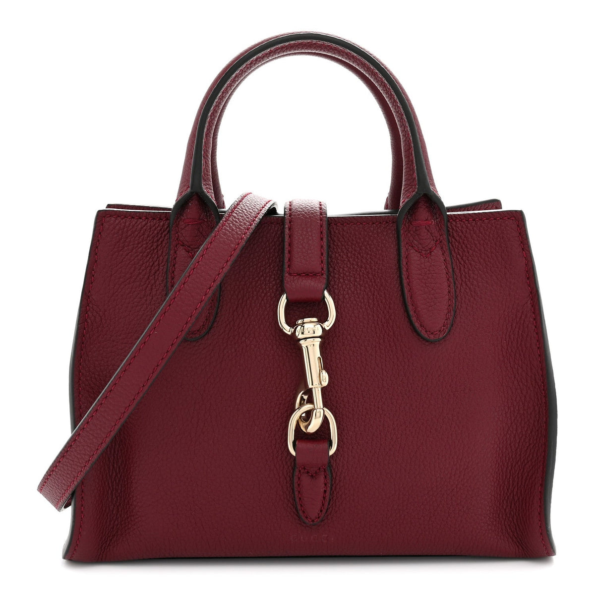 Pebbled Calfskin Small Jackie Tote Ancora Red