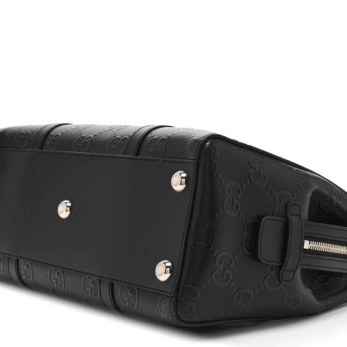 Calfskin GG Tennis Embossed Tote Bag Black