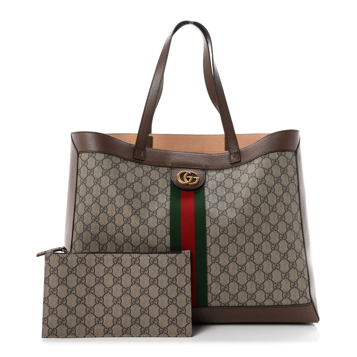 GG Supreme Monogram Web Ophidia Tote Brown