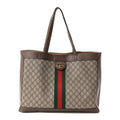 GG Supreme Monogram Web Ophidia Tote Brown