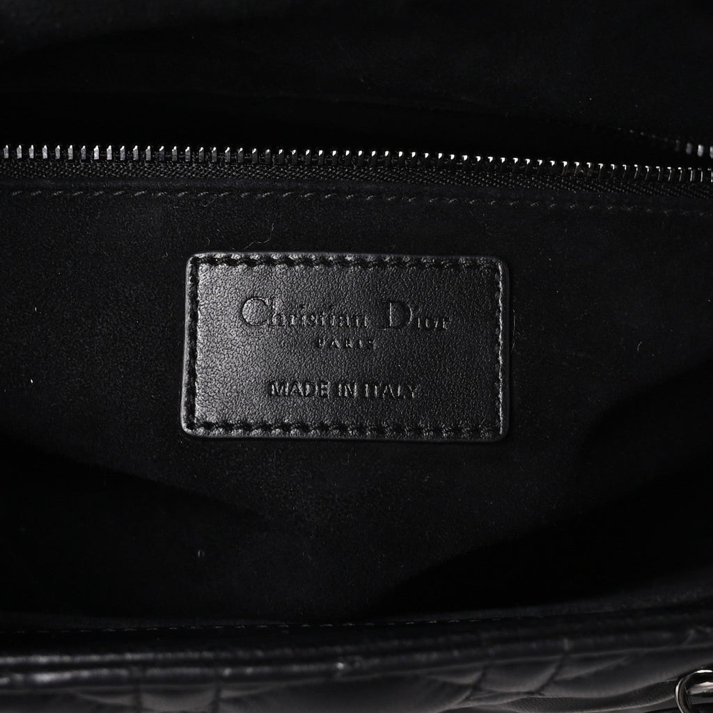 Lambskin Cannage Medium Lady Dior Black