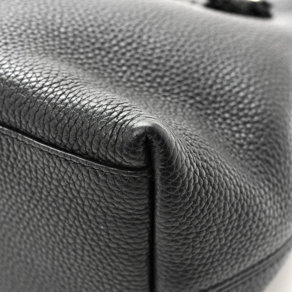 Pebbled Calfskin Medium Soho Chain Shoulder Bag Black