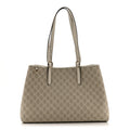 GG Supreme Monogram Emblem Large Tote Bag  Mystic White Oatmeal