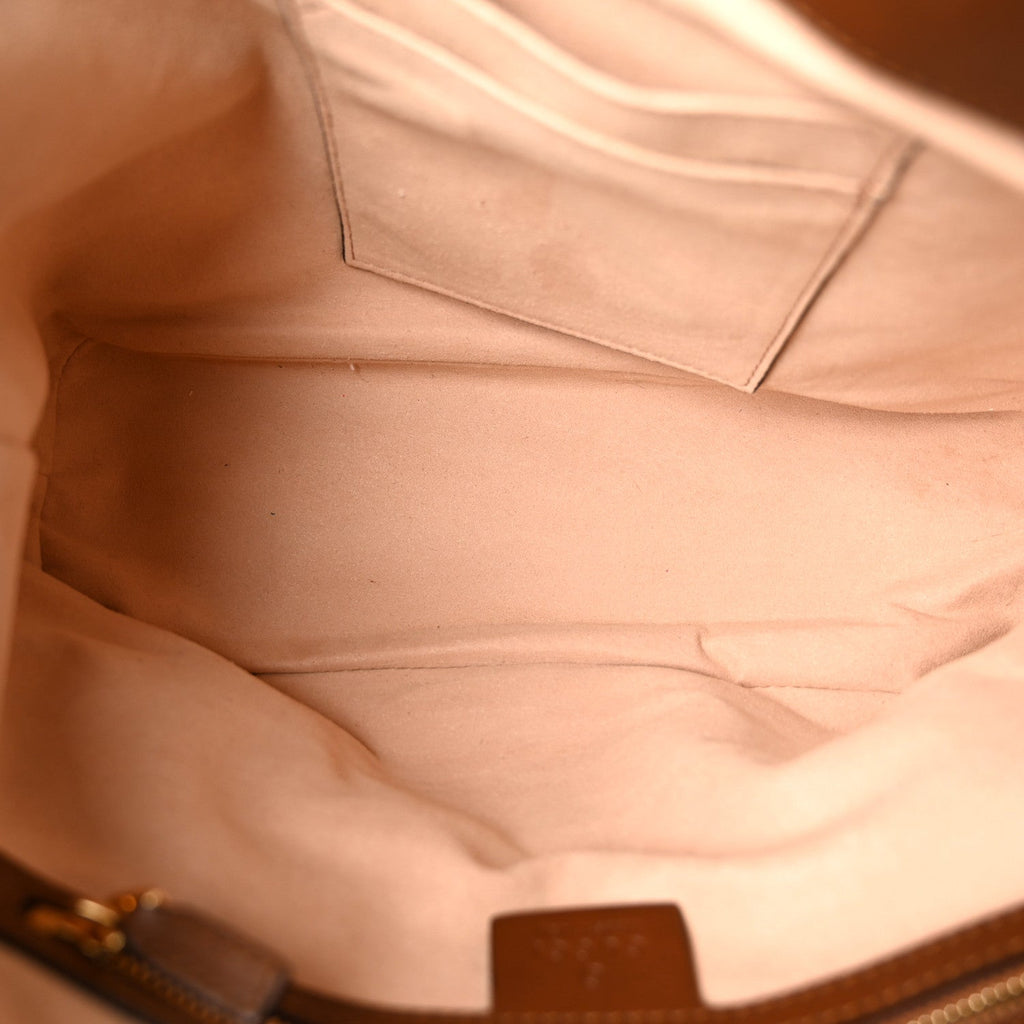 Soft GG Supreme Monogram Small Crossbody Tote Beige Cuir
