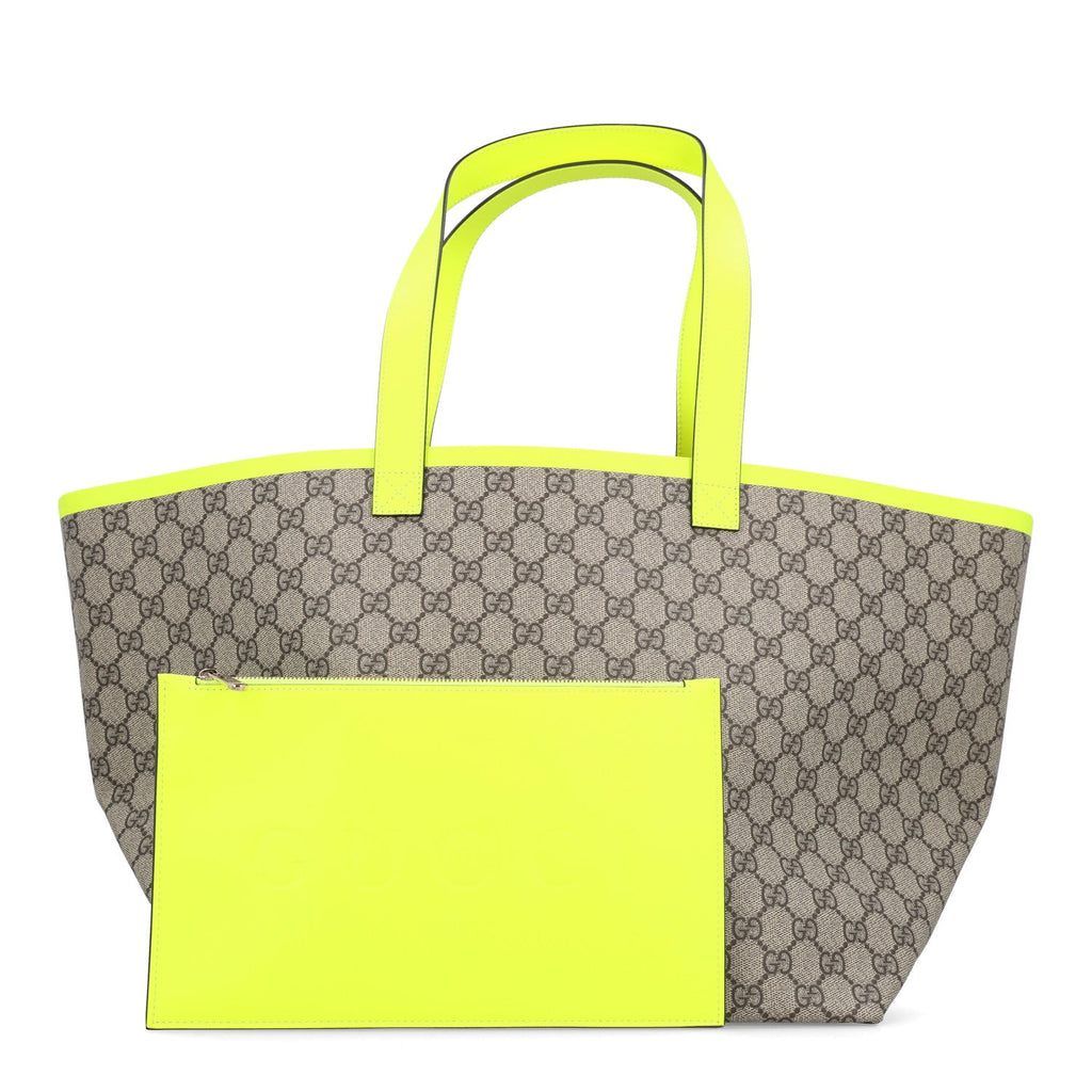 GG Supreme Monogram Totissima Shopping Tote Ebony Beige Yellow